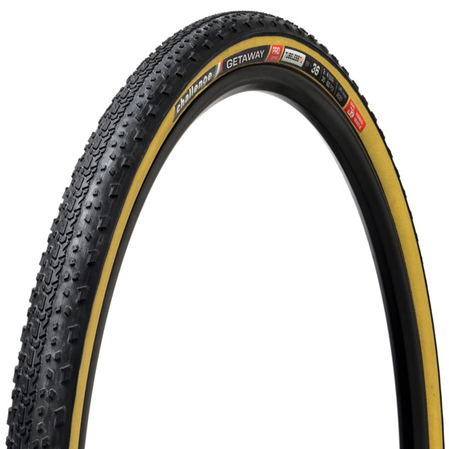 Challenge Getaway Pro Tire - 700b x 36 / 28 x 36, Tubeless Tubular, Black/Tan, Handmade