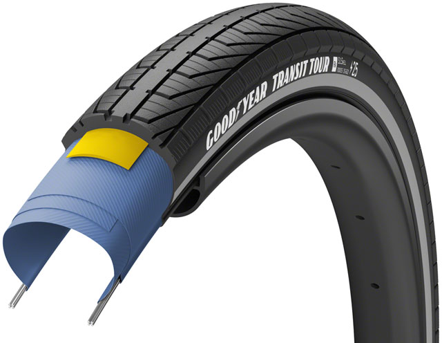 Goodyear Transit Tour Tire - 700 x 35 , Clincher, Wire, Black