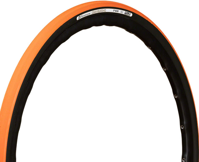 Panaracer GravelKing Slick Tire - 700 x 32, Tubeless, Folding, Sunset Orange/Black