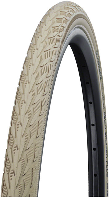 Schwalbe Delta Cruiser Plus Tire - 26 x 1-3/8, Clincher, Wire, Creme/Reflective, Active Line, PunctureGuard, SBC