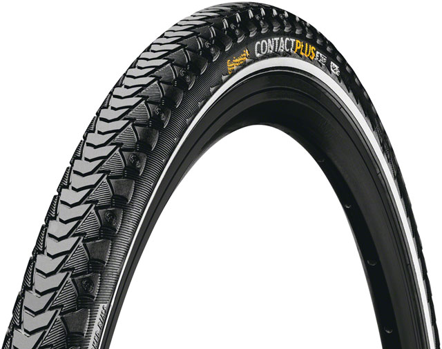 Continental Contact Plus Tire - 26 x 1.75, Clincher, Wire, Black/Reflex, SafetyPlus Breaker, E50
