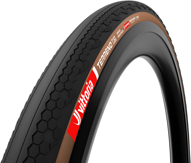 Vittoria Terreno T10 Hardpack Tire - 700 x 45, Tubeless, Folding, Black/Brown, Gravel Endurance, Graphene, G2.0