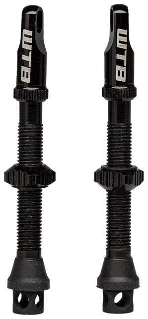 WTB TCS Max-Flow Tubeless Valves - 44mm, Black, Pair