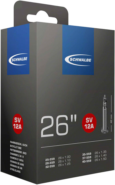 Schwalbe Standard Tube - 26 x 1 - 1.5, 40mm Presta Valve