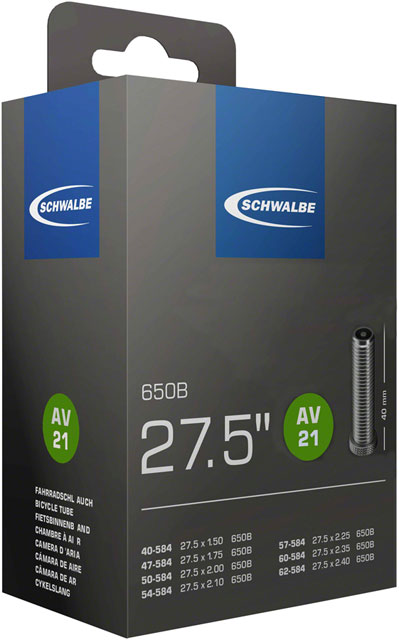Schwalbe Standard Tube - 27.5 x 1.5 - 2.4, 40mm Schrader Valve