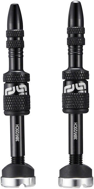 e*thirteen Quick Fill Plasma Tubeless Valve - Aluminum, 16 - 24mm, Black, Pair