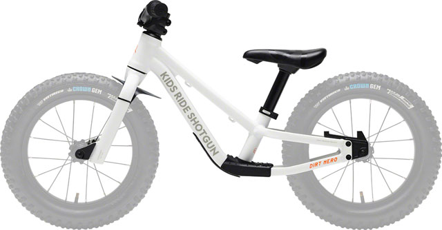 Kids Ride Shotgun Dirt Hero MTB Balance Bike - Fits 12-14" Wheels, Wheels/Rear Brake Sold Separately, Aluminum, White