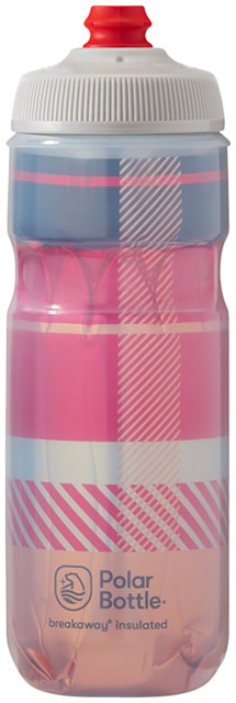 Polar Breakaway Insulated Tartan Water Bottle - Red/Orange, 20oz
