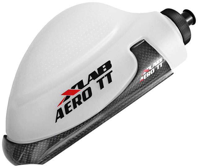 XLAB Aero TT Water Bottle Cage System - Clear Bottle, Gloss Black Cage