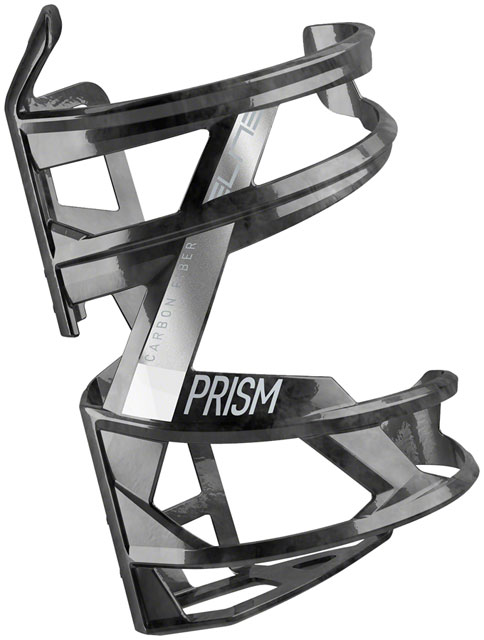 Elite SRL Prism Side-Entry Water Bottle Cage - Right, Carbon Glossy White Graphic