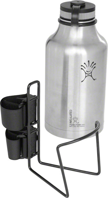 TwoFish Growler QuickCage 64oz Water Bottle Cage: 5.0" outer diameter Bottles (No Bottle included) Vinyl Coated Black