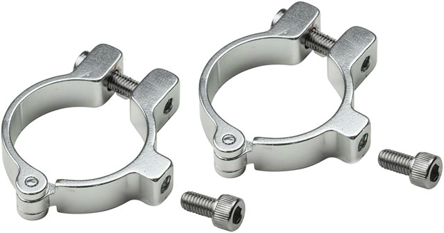 Velo Orange Hinged Water Bottle Cage Clamps - 28.6mm, Silver
