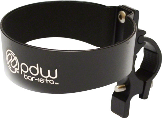 Portland Design Works Barista Cup Holder: 26.0-31.8mm Handlebars, PDW/Bar-ista Logo, Black
