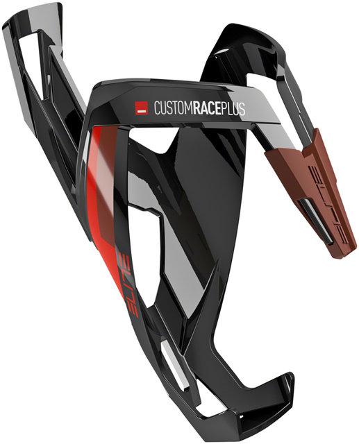 Elite Custom Race Plus Water Bottle Cage - Glossy Black/Red