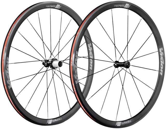 Vision Team 35 Comp SL Wheelset - 700, QR x 100/130mm, Rim Brake, HG 11, Black, Clincher