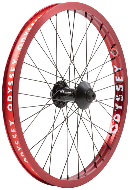 Odyssey Hazard Lite Front Wheel - 20", 3/8" x 100mm, Rim Brake, Anodized Red, Clincher