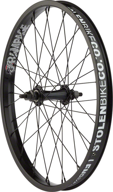 Stolen Rampage Front Wheel - 20", 3/8" x 100mm, Rim Brake, Black, Clincher