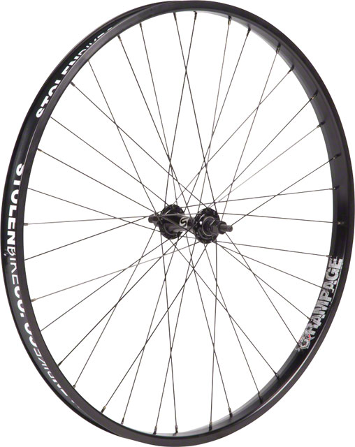 Stolen Rampage Front Wheel - 26", 3/8" x 100mm, Rim Brake, Black, Clincher
