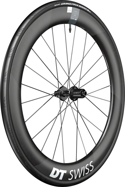 DT Swiss ARC 1400 DiCut 62 Rear Wheel - 700, 12 x 142mm, Center-Lock, HG11 Road/XDR, Ratchet EXP 36, Black, WTS w/Grand Prix 5000 STR Tire