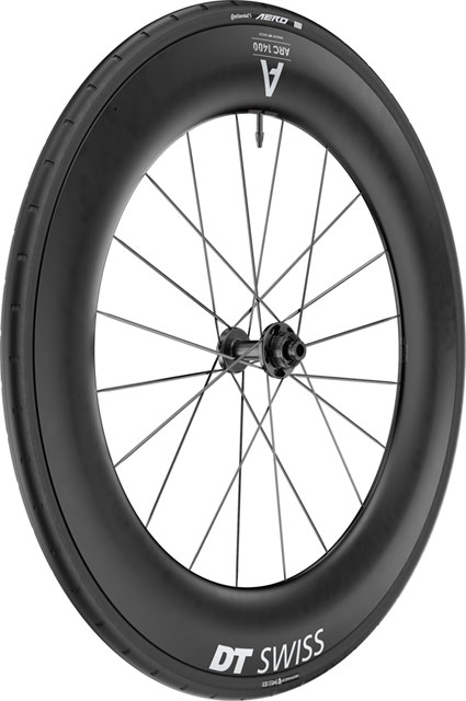 DT Swiss ARC 1400 DiCut 85 Front Wheel - 700, 12 x 100mm, Center-Lock, Black, WTS w/Aero 111 Tire