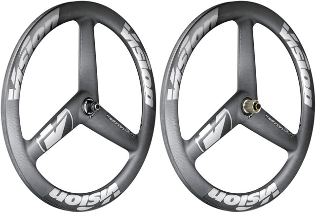 Vision Metron 3-Spoke Wheelset, Tubeless 700c, 3-Spoke Aero Design, Disc Brake, Center Lock Rotor Mount – Black