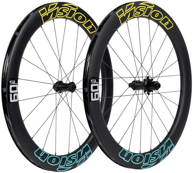 Vision Metron 60 SL Wheelset, Tubeless 700c, 21/24H Spoke Count, Disc Brake, Center Lock Rotor Mount, Ceramic Bearings – Cavendish Edition