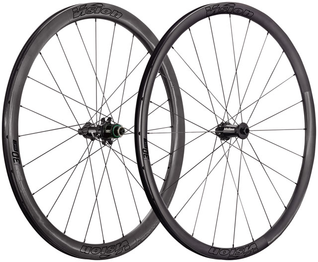 Vision SC30 AGX TL Wheelset, Tubeless 700c, 24/24H Spoke Count, Disc Brake, Center Lock Rotor Mount – Black