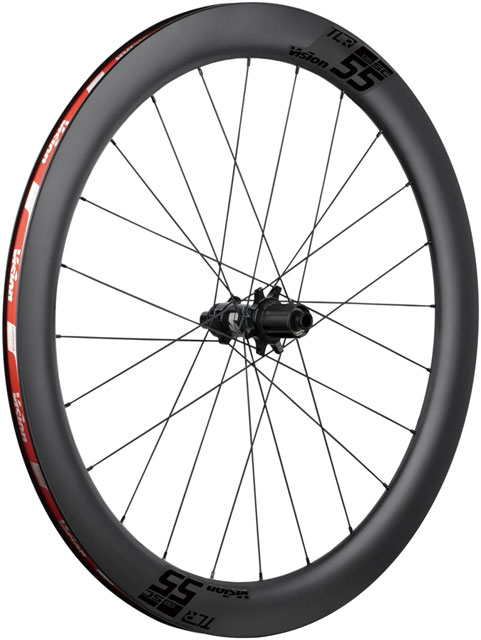 Vision SC55 TL Rear Wheel, Tubeless 700c, 24H Spoke Count, Disc Brake, Center Lock Rotor Mount – Black