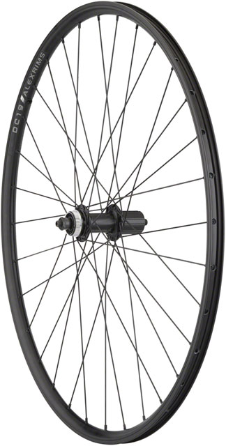 Quality Wheels Value Double Wall Series Rim+Disc Rear Wheel - 700, QR x135mm, Center-Lock, HG10, Black, Clincher, 32H