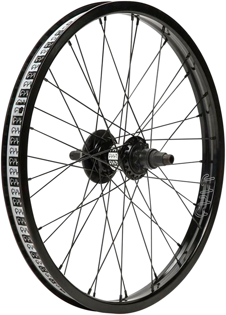 Cult Crew V2 Rear Wheel - 20", 14 x 110mm, Rim Brake, RHD Cassette, Black, Clincher