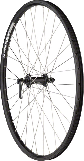Quality Wheels Deore/DH19 Front Wheel - 26", QR x 100mm, Rim Brake, Black, Clincher, 36H