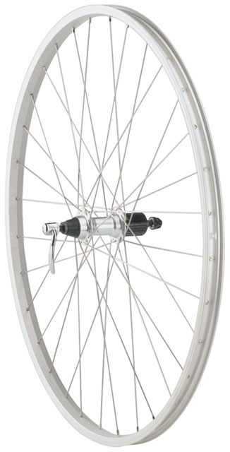 Quality Wheels Value Single Wall Series Rear Wheel - 700, QR x 135mm, Rim Brake, HG 10, Silver, Clincher, 36H
