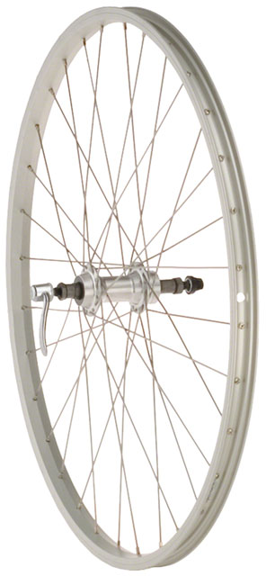 Quality Wheels Value Single Wall Series Rear Wheel - 26", QR x 135mm, Rim Brake, Freewheel, Silver, Clincher, 36H