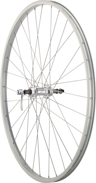 Quality Wheels Value Single Wall Series Rear Wheel - 700, QR x 135mm, Rim Brake, Freewheel, Silver, Clincher, 36H
