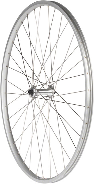 Quality Wheels Value Single Wall Series Front Wheel - 27", QR x 100mm, Rim Brake, Silver, Clincher, 36H