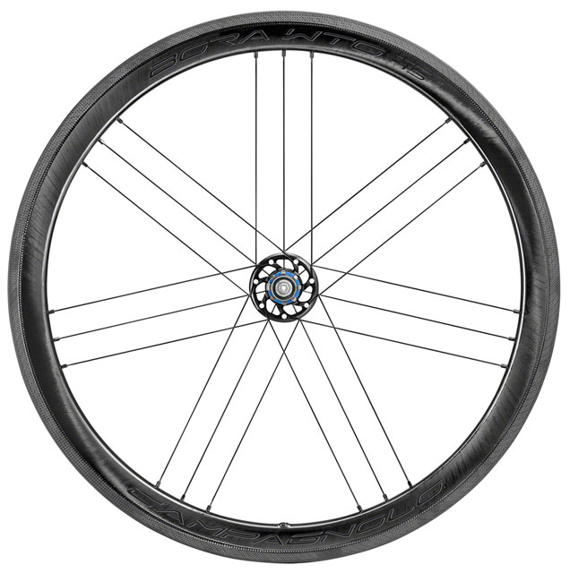 Campagnolo BORA WTO 45 Rear Wheel - 700, QR x 130mm, Rim Brake, 2-Way Fit, Dark Label