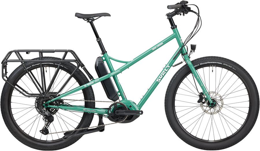 Surly Skid Loader Cargo Ebike - 27.5'', Steel, Illegal Smile Green, Medium