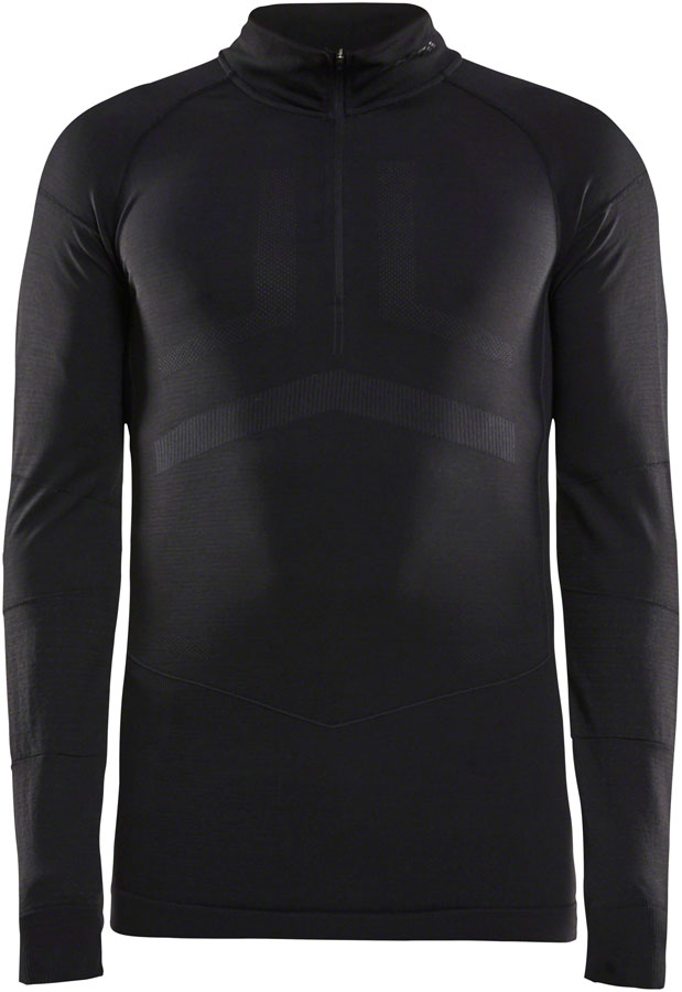 Craft Active Intensity Zip Neck Long Sleeve Top - Black/Asphalt, Men's, X-Large