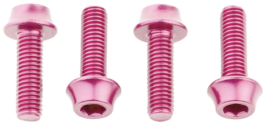 Wolf Tooth Water Bottle Cage Bolts - Set/4, Aluminum, Pink
