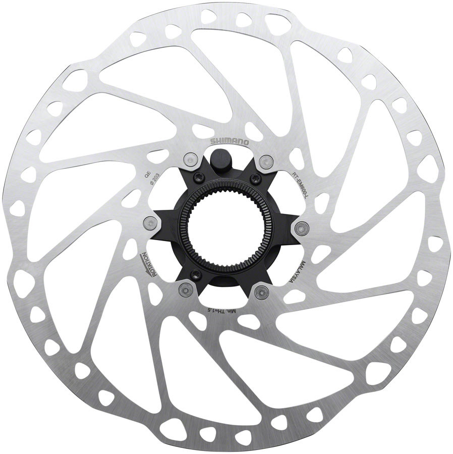 Shimano STEPS RT-EM600-M Disc Brake Rotor with Integrated Speed Sensor Magnet - 203mm, Center Lock, For eBike, Silver