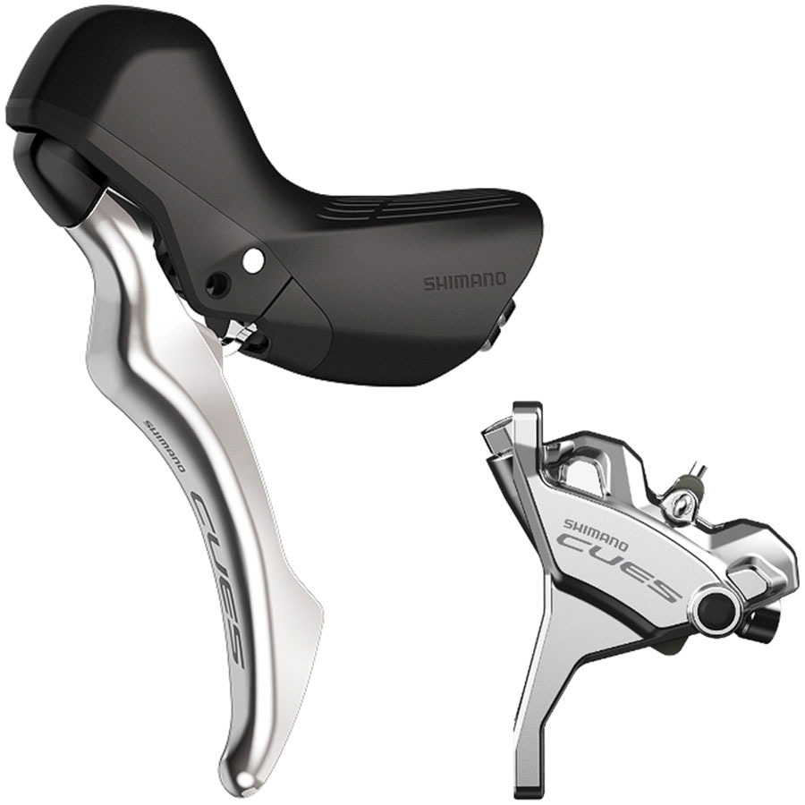 Shimano CUES BL-U6030L/BR-U6030F Disc Brake and Lever - Front, Hydraulic, Flat Mount, Resin Pads, Silver