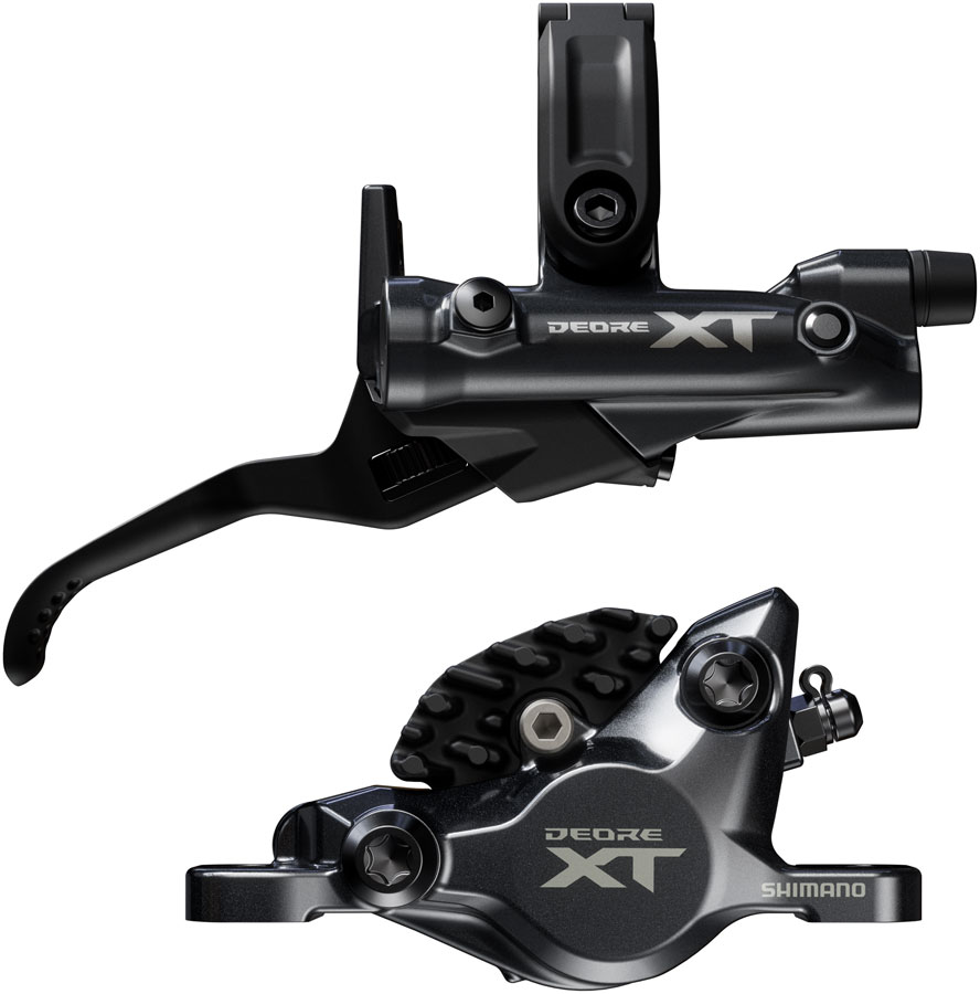 Shimano Deore XT M8200 Disc Brake and Lever - Right/Rear, Post Mount, 2-Piston Caliper, SM-BH90-SBM Hose, Fin Metal Pads, Black