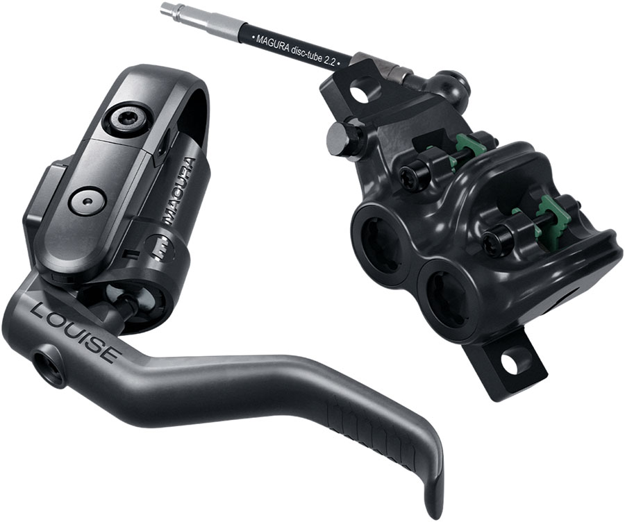 Magura Louise Elite Disc Brake and Lever - Front or Rear, Post Mount, 4-Piston, Carbotecture Lever Blade, Black