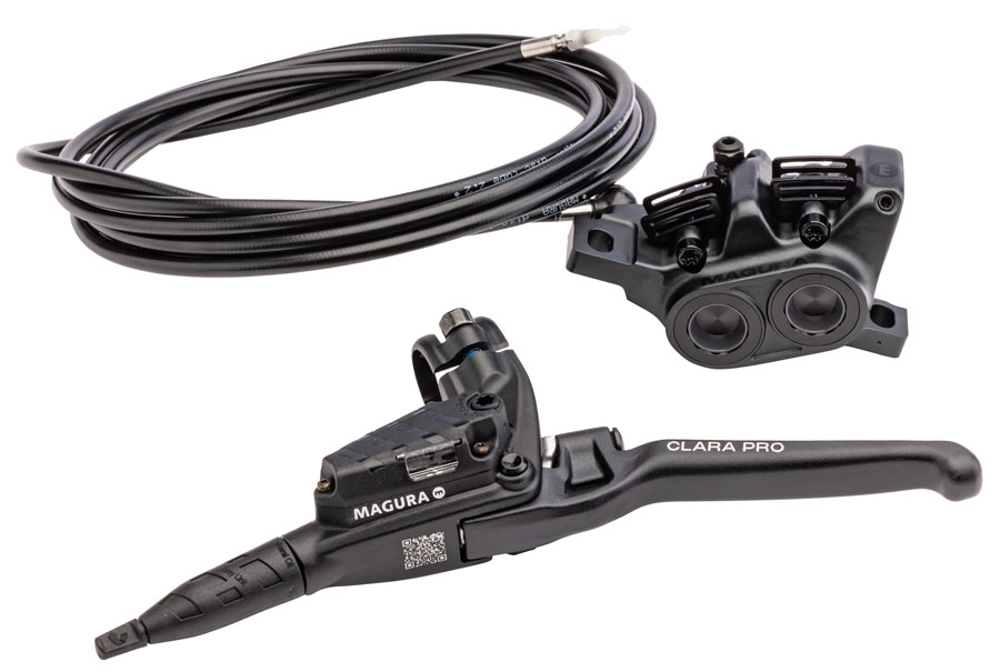 Magura Clara Pro Disc Brake and Lever - Left Side Lever, Post Mount, 4-Piston, Aluminum Lever Blade, Black