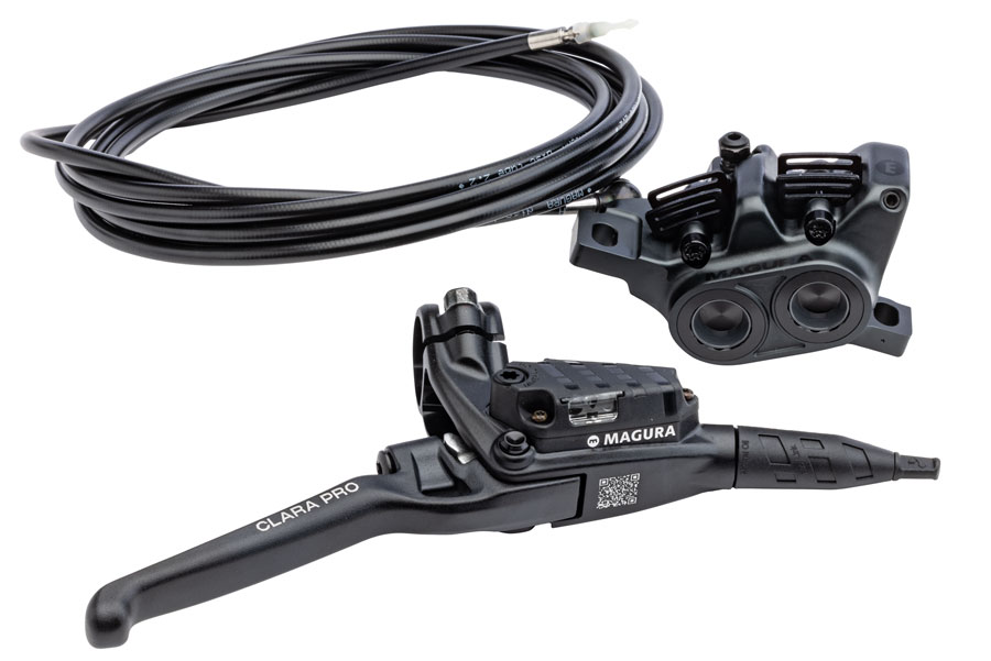 Magura Clara Pro Disc Brake and Lever - Right Side Lever, Post Mount, 4-Piston, Aluminum Lever Blade, Black