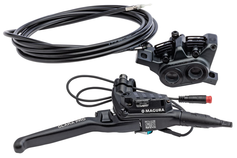 Magura Clara Pro Disc Brake and Lever - Right Side Lever, Post Mount, 4-Piston, Aluminum Lever Blade, W/Higo Closer, Black