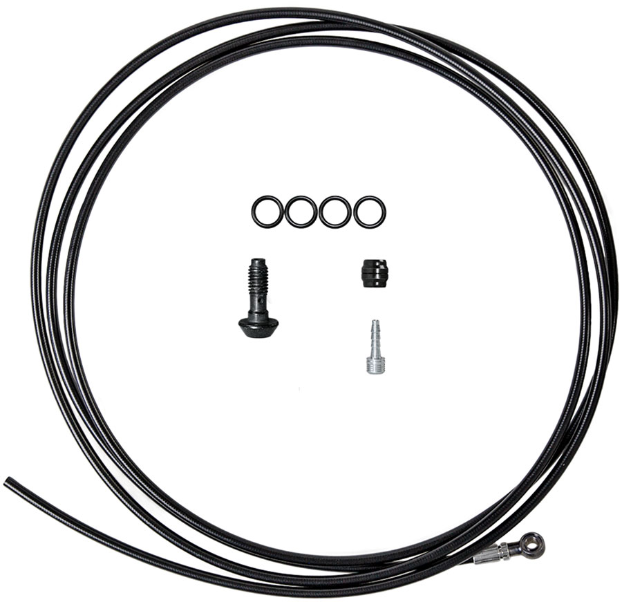 Magura Hydraulic Brake Hose - 2500mm, Banjo Line Fitting, Black