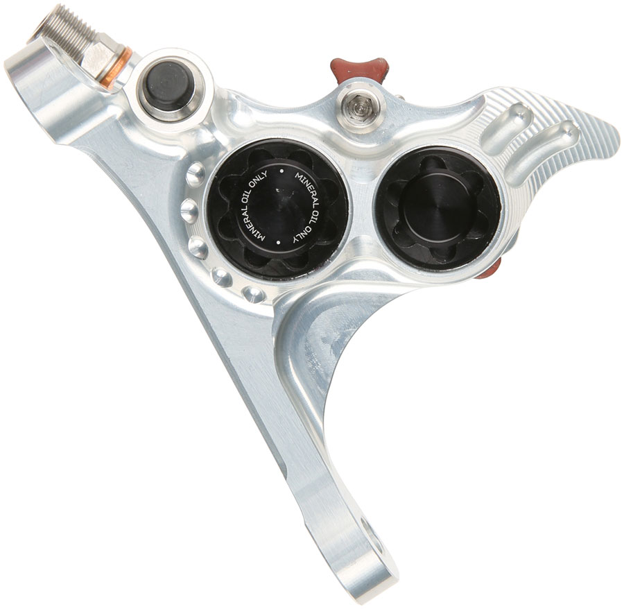 Hope RX4+ SL Disc Brake Caliper - Front Flat Mount Direct, +20mm, Mineral Oil Type, Silver