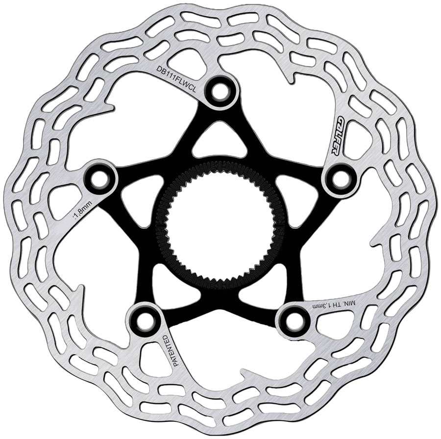 Galfer Shark Road Disc Brake Rotor - 140mm x 1.8mm, Centerlock, Black