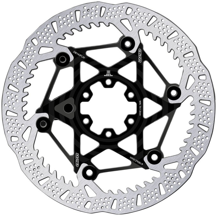 Galfer Shark Evo Disc Brake Rotor - 180mm x 2.0mm, 6-Bolt, Black